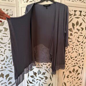 GreyBlue Lane Bryant Cardigan with Sheer layered detail in back Size 18/20